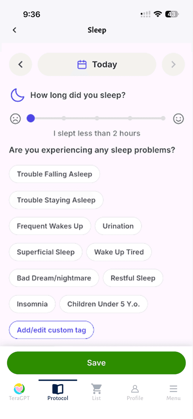 Sleep protocol