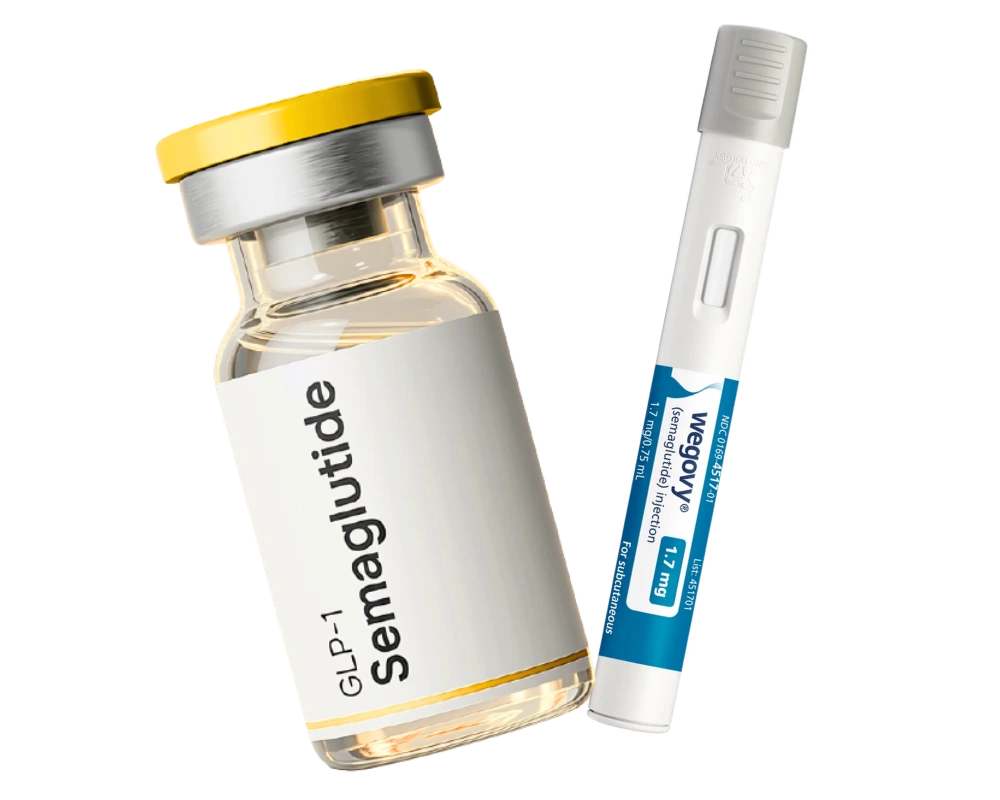 Illustration of a medication vial and an injection pen.
