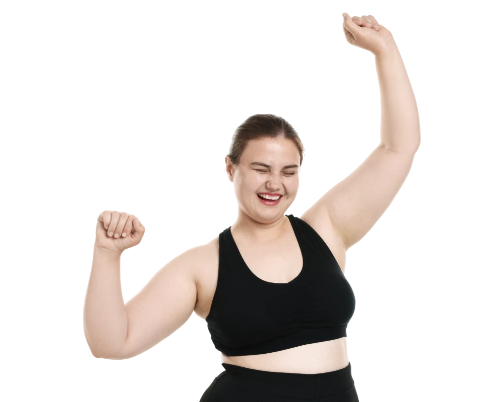 Illustration of a person in workout clothes.